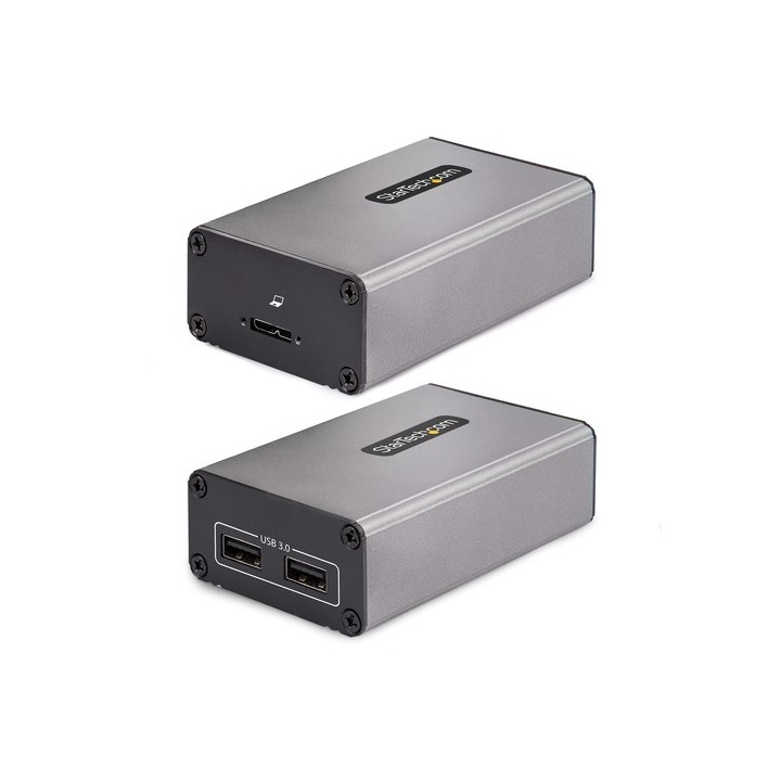 StarTech.com 2-Port USB 3.0 Extender over OM3 Multimode Fiber, LC/LC, 2x 5Gbps USB-A Hub, 350m (1150ft) Range, Durable USB Fibe