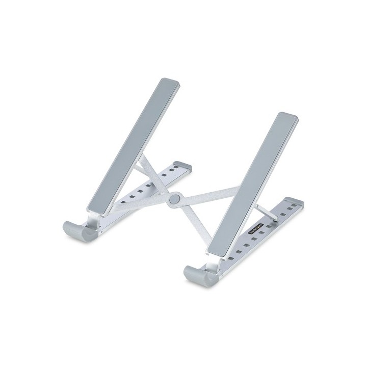 StarTech.com Foldable Laptop Riser Stand, Portable Height Adjustable Ergonomic Laptop Stand, Ventilated Aluminum Frame Supports
