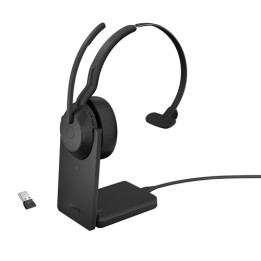 Jabra Evolve2 55 UC Mono - Cuffie con microfono - on-ear - Bluetooth - senza fili - eliminazione rumore attivata - USB-A - nero