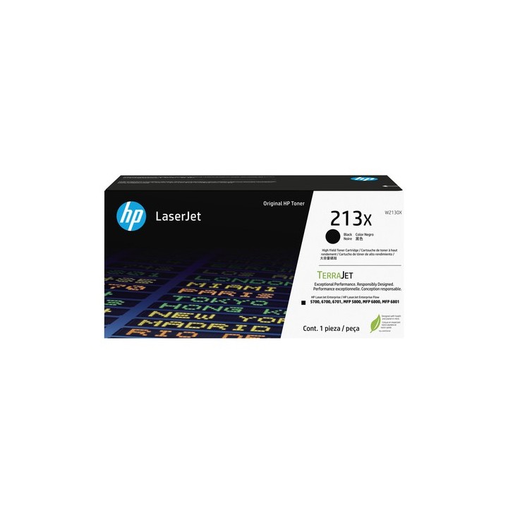 HP 213X - Alta resa - nero - originale - LaserJet - cartuccia toner (W2130X) - per Color LaserJet Enterprise 67XX, MFP 5800, La