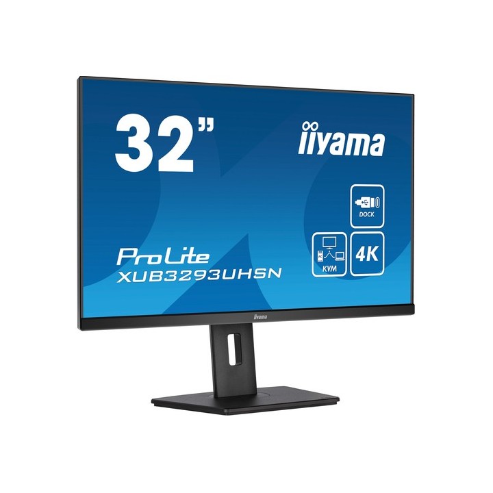 iiyama ProLite XUB3293UHSN-B5 - Monitor a LED - 31.5" - 3840 x 2160 4K @ 60 Hz - IPS - 350 cd/m² - 1000:1 - 4 ms - HDMI, Displa