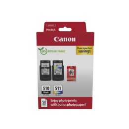 Canon PG-510/CL-511 Photo Paper Value Pack - Confezione da 2 - nero, colore (ciano, magenta, giallo) - originale - confezione d