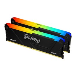 Kingston FURY Beast RGB - DDR4 - kit - 32 GB: 2 x 32 GB - DIMM 288-PIN - 3600 MT/s / PC4-28800 - CL18 - 1.35 V - senza buffer -