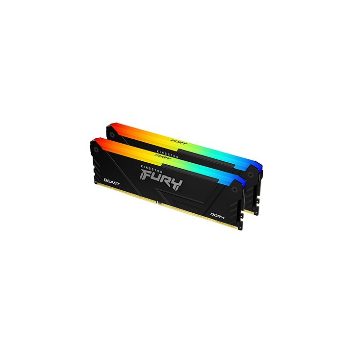 Kingston FURY Beast RGB - DDR4 - kit - 32 GB: 2 x 32 GB - DIMM 288-PIN - 3600 MT/s / PC4-28800 - CL18 - 1.35 V - senza buffer -