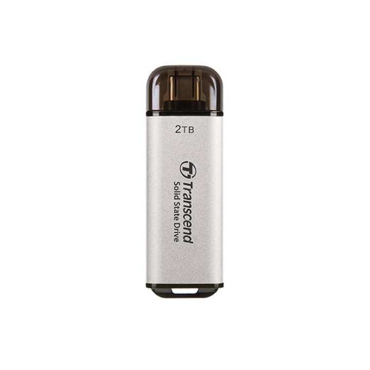 Transcend ESD300S - SSD - 2 TB - esterno (portatile) - USB 3.2 Gen 2x1 (USB-C connettore) - argento