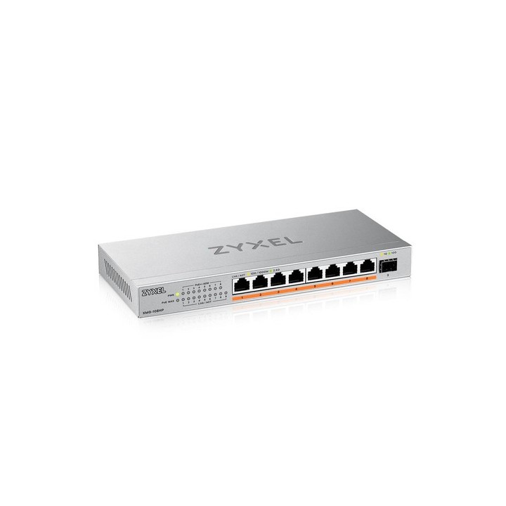 Zyxel XMG-100 Series XMG-108HP - Switch - non gestito - unmanaged - 8 x 100/1000/2.5G (PoE++) + 1 x Gigabit SFP / 10 Gigabit SF