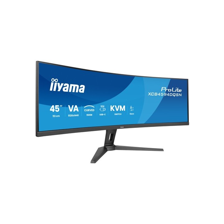 iiyama ProLite XCB4594DQSN-B1 - Monitor a LED - curvato - 44.5" - 5120 x 1440 Dual Quad HD @ 165 Hz - VA - 450 cd/m² - 3000:1 -