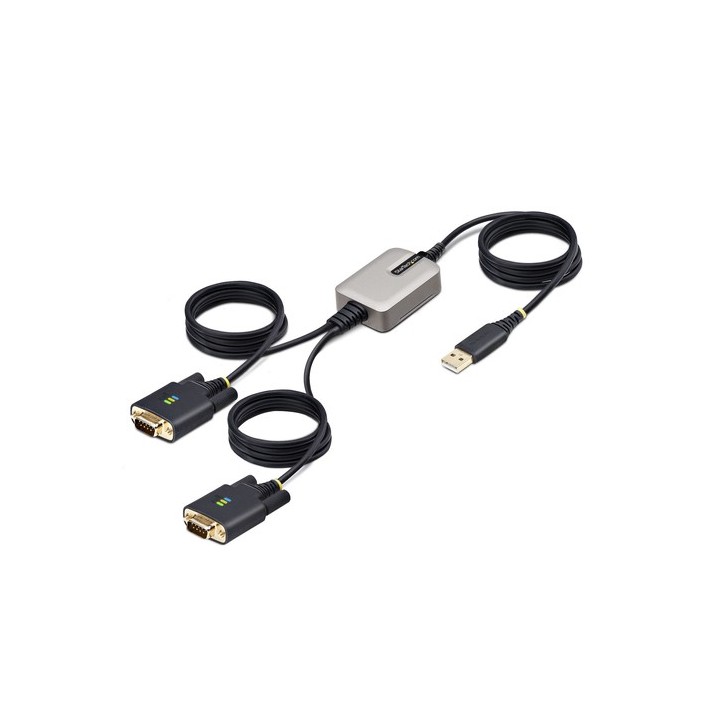 StarTech Cavo da USB a seriale a 2 porte RS232 da 4m, FTDI - Cavo USB / seriale - USB (M) a DB-9 (M) avvitabile - 4 m - nero
