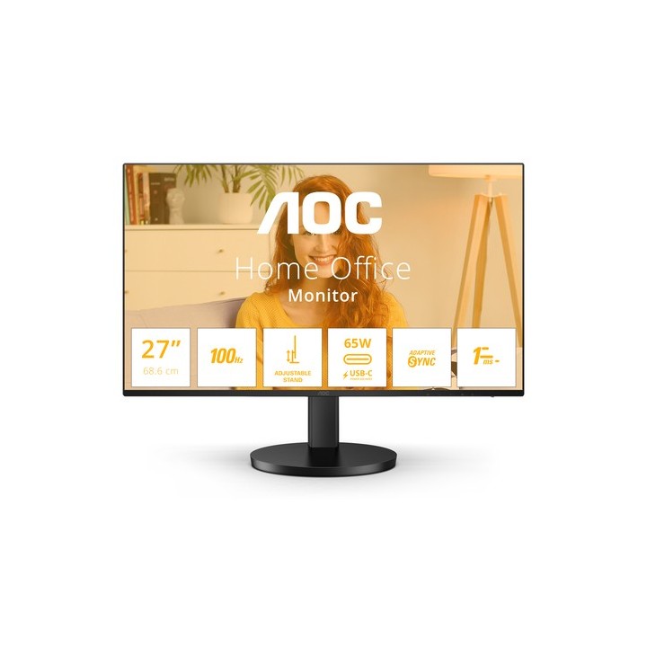 AOC Q27B3CF2 - B3 Series - monitor a LED - 27" - 2560 x 1440 QHD @ 100 Hz - IPS - 1500:1 - 1 ms - HDMI, USB-C - altoparlanti - 