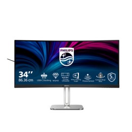 Philips 34B2U5600C - 5000 Series - monitor a LED - curvato - USB - 34" - 3440 x 1440 WQHD @ 120 Hz - VA - 300 cd/m² - 4000:1 - 