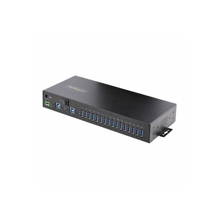 Startech Hub/Switch USB 3.0 industriale a 16 porte 5Gbps in metallo - Hub - 16 x USB 3.2 Gen 1 - desktop, montabile su rack, mo