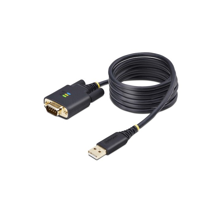 StarTech 6.6ft (2m) USB to Serial Adapter Cable, COM Retention, RS232 - Cavo USB / seriale - USB (M) a DB-9 (M) avvitabile - 2 