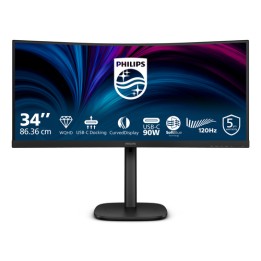 Philips 34B2U3600C - 3000 Series - monitor a LED - curvato - 34" - 3440 x 1440 WQHD @ 120 Hz - VA - 3500:1 - HDMI, DisplayPort,