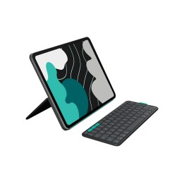 Logitech Flip Folio - Custodia tastiera e carta - full size - senza fili - Bluetooth 5.1 LE - QWERTY - italiana - grafite - per