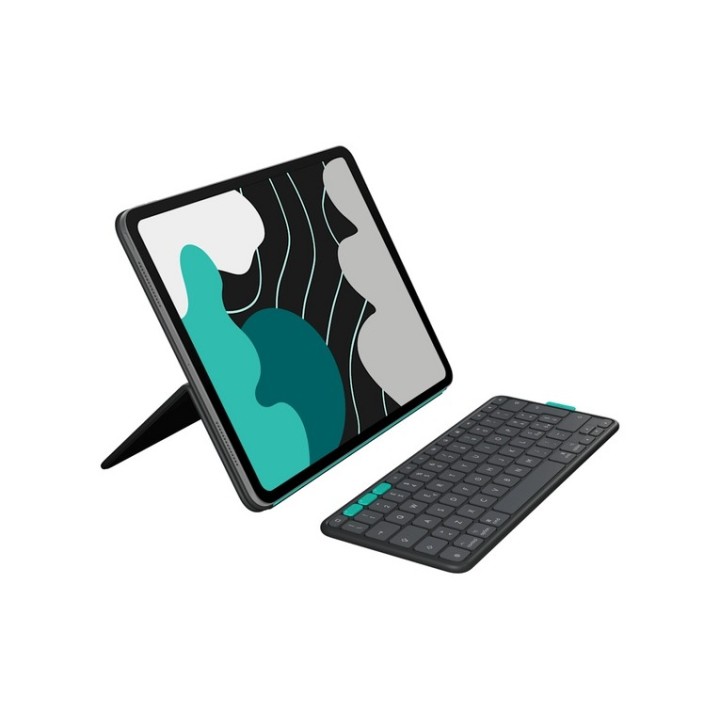 Logitech Flip Folio - Custodia tastiera e carta - full size - senza fili - Bluetooth 5.1 LE - QWERTY - italiana - grafite - per