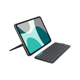 Logitech Flip Folio - Custodia tastiera e carta - full size - senza fili - Bluetooth 5.1 LE - QWERTY - italiana - grafite - per