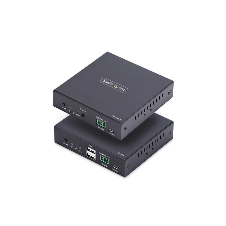 StarTech.com HDMI KVM Extender Over IP Network, 4K 60Hz, Driverless - Kit trasmettitore e ricevitore - prolunga video/audio/USB