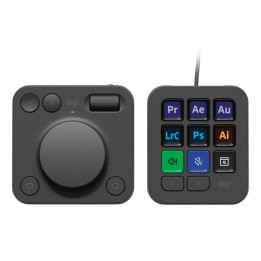 Logitech Master Series MX Creative Console - Set di tastiera e tastierino - retroilluminato - USB-C - grafite
