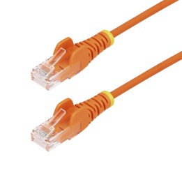 StarTech.com 15m Orange Slim CAT6 Ethernet Cable, Snagless, 28AWG, LSZH - Cavo patch - RJ-45 (M) a RJ-45 (M) - 15 m - 3.6 mm - 