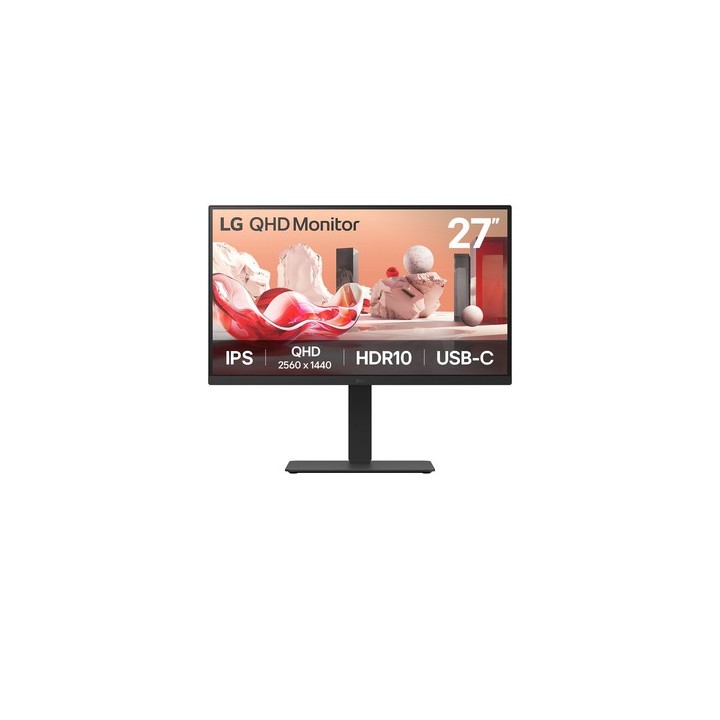 LG 27BA75QB-B - Monitor a LED - 27" - 2560 x 1440 QHD @ 100 Hz - IPS - 350 cd/m² - 1000:1 - HDR10 - 5 ms - HDMI, DisplayPort, U