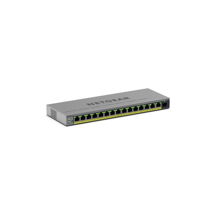 NETGEAR Easy Smart GS116EP - Switch - L3 - intelligente - 1 x 10/100/1000 + 15 x 10/100/1000 (PoE+) - desktop, montaggio a pare