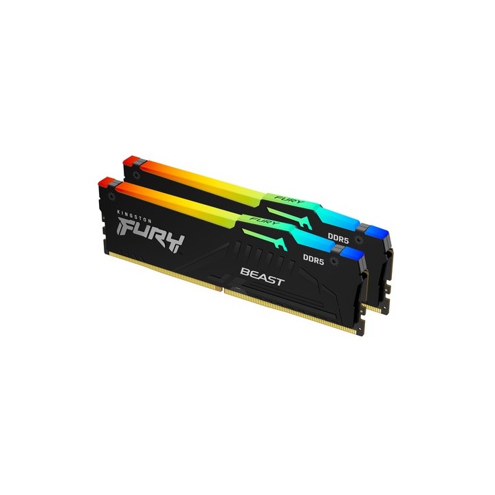 Kingston FURY Beast RGB - DDR5 - kit - 64 GB: 2 x 32 GB - DIMM 288-PIN - 2800 MHz / PC5-44800 - CL40 - 1.25 V - senza buffer - 