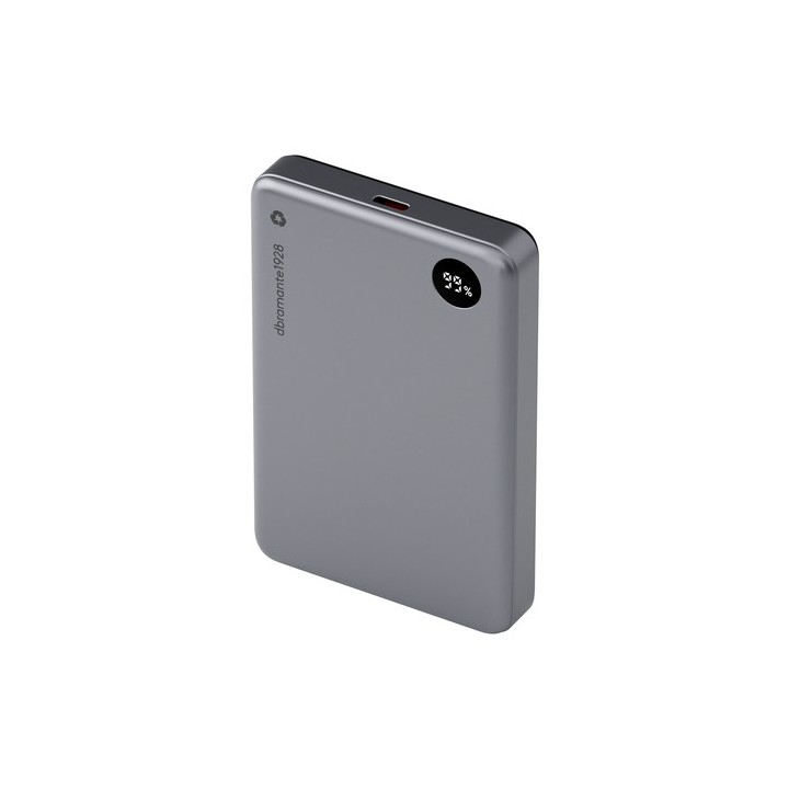 dbramante1928 re-charge - Powerbank - 10000 mAh - 38.5 Wh - 20 watt - 3 A - 2 connettori di uscita (magnetico, USB-C) - grigio