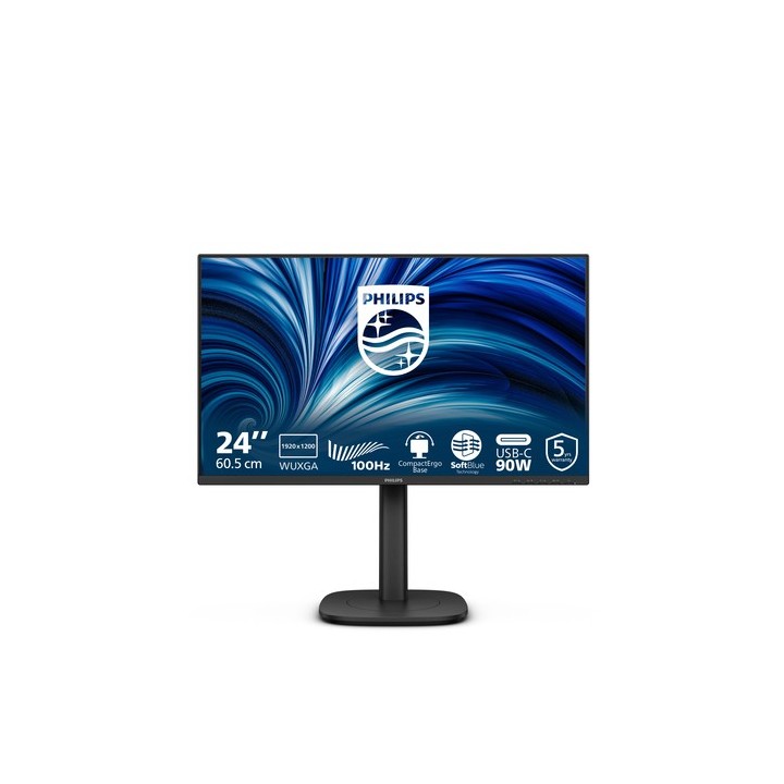 Philips 24B2U3301D - Monitor a LED - 24" - 1920 x 1200 WUXGA @ 100 Hz - IPS - 300 cd/m² - 1500:1 - 4 ms - HDMI, DisplayPort, US