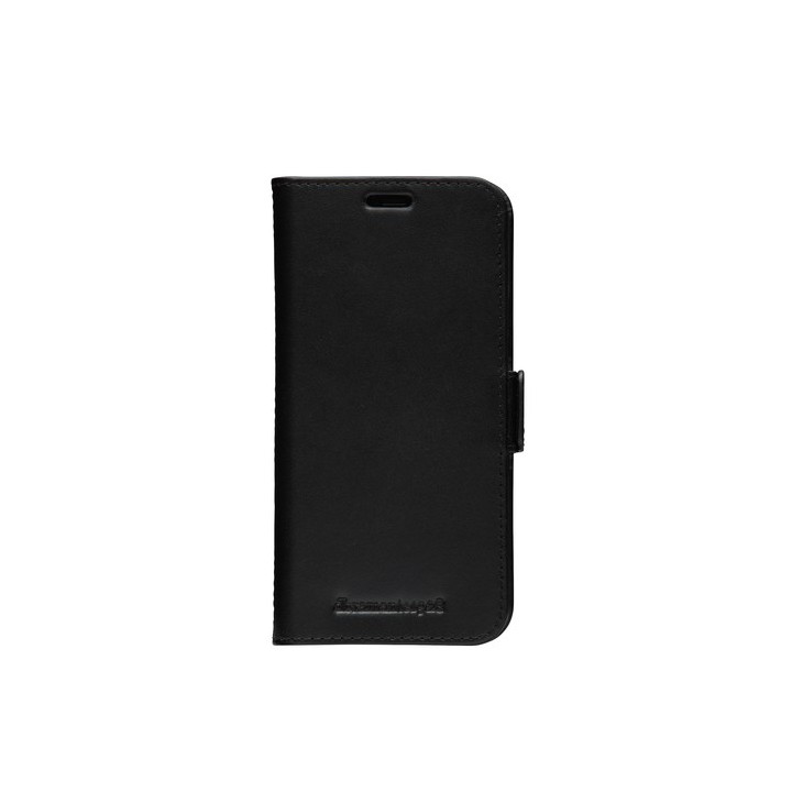 dbramante1928 Copenhagen Slim - Flip cover per cellulare - pelle pieno fiore - nero - per Apple iPhone 12, 12 Pro