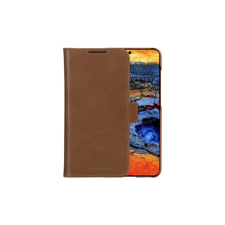 dbramante1928 Lynge - Flip cover per cellulare - pelle pieno fiore - tan - per Samsung Galaxy S25+