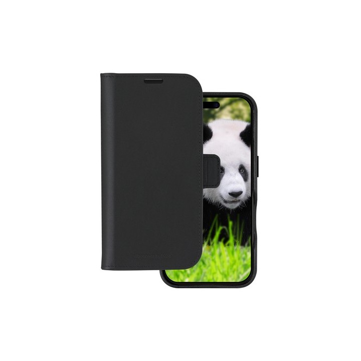 dbramante1928 Lynge - Flip cover per cellulare - Compatibilità MagSafe - pelle pieno fiore - nero - per Apple iPhone 16 Pro Max