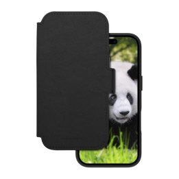 dbramante1928 Lynge - Flip cover per cellulare - Compatibilità MagSafe - pelle pieno fiore - nero - per Apple iPhone 17