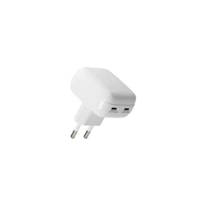 dbramante1928 re-charge Pro - Alimentatore - piatto - 20 Watt - 3 A - 2 connettori di uscita (USB-C) - bianco - Europa