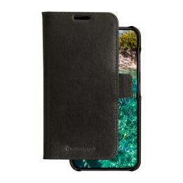 dbramante1928 Lynge - Flip cover per cellulare - pelle sostenibile pieno fiore con lavorazione a ciottoli - nero - per Samsung 