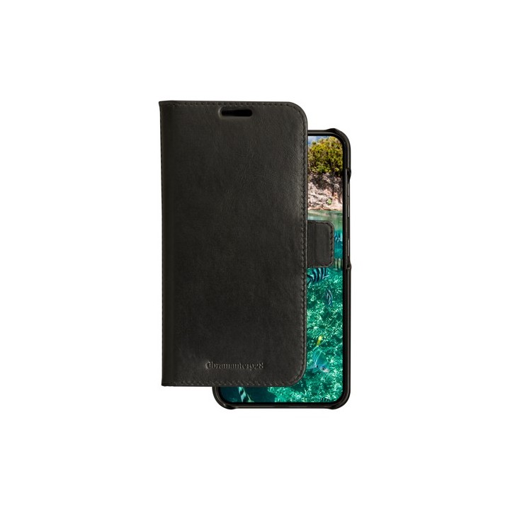 dbramante1928 Lynge - Flip cover per cellulare - pelle sostenibile pieno fiore con lavorazione a ciottoli - nero - per Samsung 