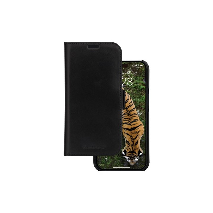 dbramante1928 Lynge - Flip cover per cellulare - pelle pieno fiore - nero - per Apple iPhone 15 Pro