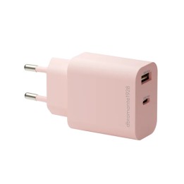 dbramante1928 re-charge - Alimentatore - 20 watt - 2 connettori di uscita (USB-C, USB) - rosa - Europa