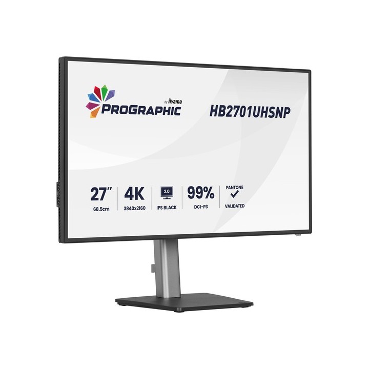 Iiyama ProGraphic HB2701UHSNP-B1 - Monitor a LED - 27" - 3840 x 2160 4K @ 60 Hz - IPS Black 2.0 - 450 cd/m² - 3000:1 - 4 ms - H