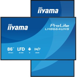 iiyama ProLite LH8664UHS-B3AG - 86" Categoria diagonale (85.6" visualizzabile) Display LCD retroilluminato a LED - segnaletica 