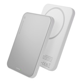 dbramante1928 re-charge - Stazione di ricarica wireless - slim, Qi2.2 - 5000 mAh - 25 watt - bianco