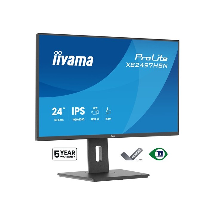 iiyama ProLite XB2497HSN-B1 - Monitor a LED - 24" (23.8" visualizzabile) - 1920 x 1080 Full HD (1080p) @ 100 Hz - IPS - 350 cd/