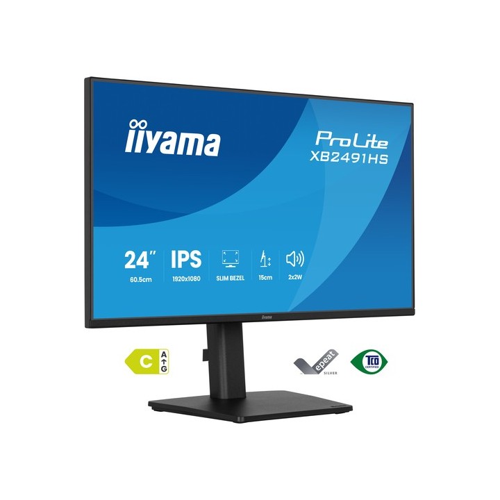 iiyama ProLite XB2491HS-B1 - Monitor a LED - 24" (23.8" visualizzabile) - 1920 x 1080 Full HD (1080p) @ 120 Hz - IPS - 350 cd/m