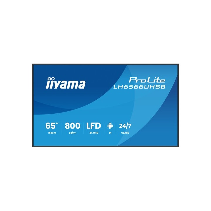 iiyama ProLite LH6566UHSB-B1AG - 64.5" Categoria diagonale (65" visualizzabile) schermo piatto LCD - segnaletica digitale - con
