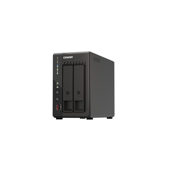QNAP TS-253E - Server NAS - 2 alloggiamenti - SATA 6Gb/s - RAID 0, 1, 5, 6, 10, 50, JBOD, 60 - RAM 8 GB - 2.5 Gigabit Ethernet 