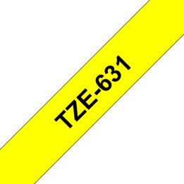 Brother TZe-631 - Autoadesivo - nero su giallo - Rotolo (1,2 cm x 8 m) 1 cassetta(e) nastro laminato - per Brother PT-H110, P-T
