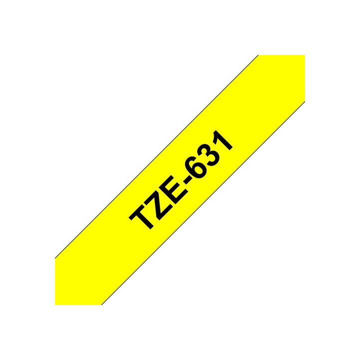 Brother TZe-631 - Autoadesivo - nero su giallo - Rotolo (1,2 cm x 8 m) 1 cassetta(e) nastro laminato - per Brother PT-H110, P-T