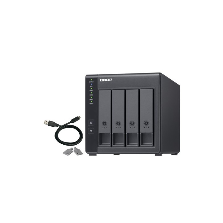 QNAP TR-004 - Array unità disco rigido - 0 TB - 4 alloggiamenti (SATA-300) - USB 3.2 Gen 1 (esterna)