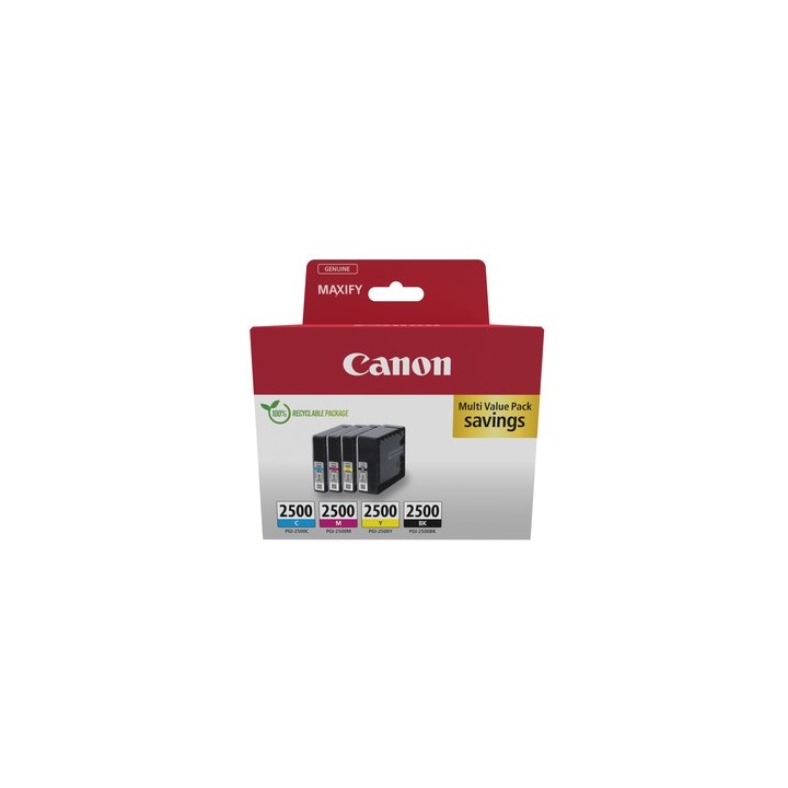 Canon PGI-2500 BK/C/M/Y Multipack - Confezione da 4 - nero, giallo, ciano, magenta - originale - serbatoio inchiostro - per MAX
