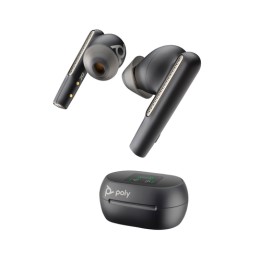 Poly Voyager Free 60+ UC Carbon Black Earbuds +BT700 USB-C Adapter +Touchscreen Charge Case - Replaces Poly SKU 216065-02