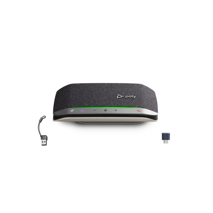 HP Poly Sync 20+M - Vivavoce smart - Bluetooth - cablato, senza fili - USB-A, USB-C - nero - Certificato per i team Microsoft